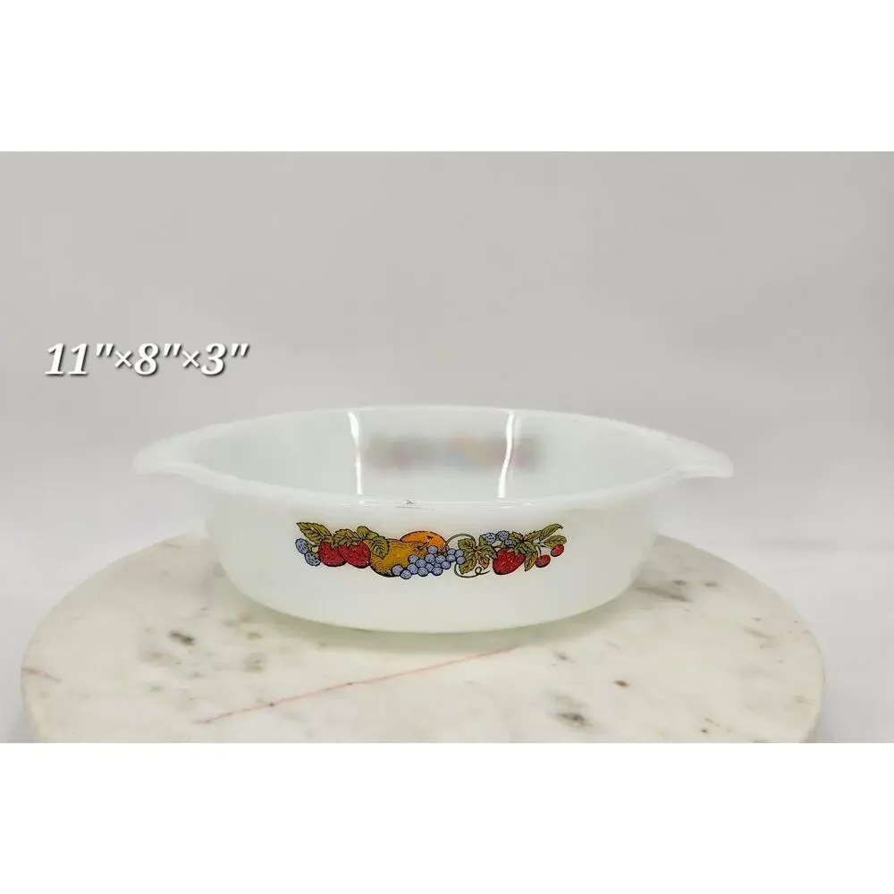 Vintage Anchor Hocking‎ Fire-King Style Milk Glass Casserole Dish